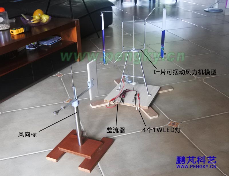 垂直轴风力机模型与风向标