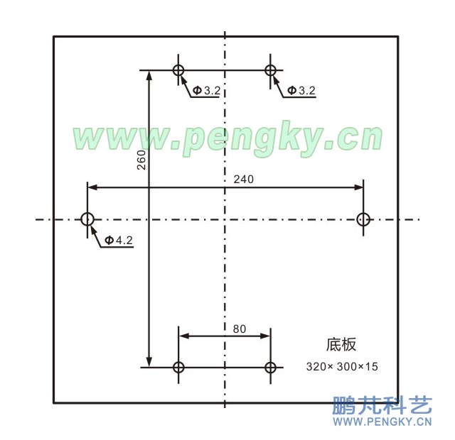 风力机模型底板钻孔尺寸图