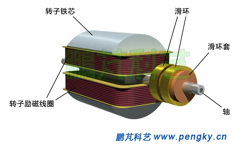 转子铁芯与励磁线圈