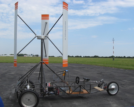 用升力型垂直轴风力机推动的小车