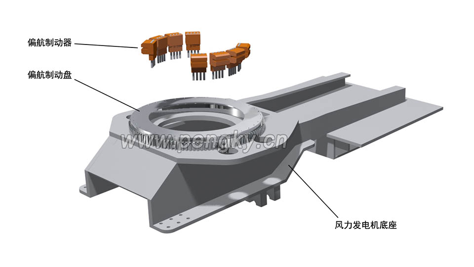 风力发电机底座与偏航制动器 风力发电机底座与偏航制动器