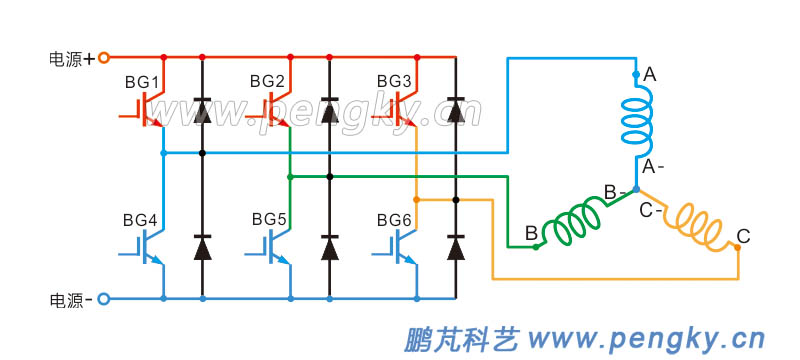 永磁电机三相驱动电路图