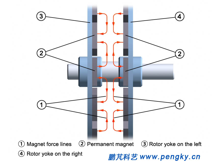 Magnetic field line of the disk rotor