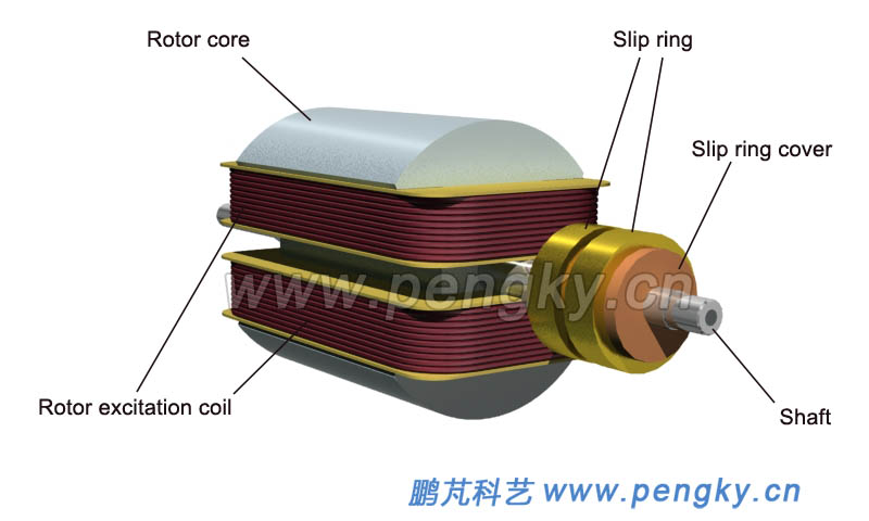 Rotor core and excitation coil