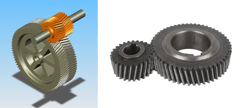 Herringbone gear and helical gear 