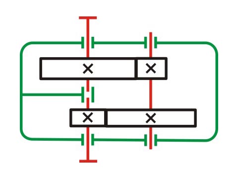 Two-stage cylindrical gear transmission (coaxial type)