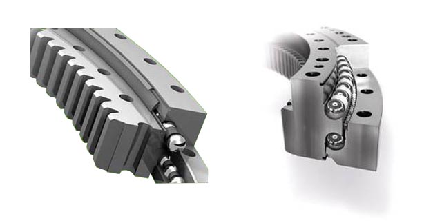 Double-row four-point contact ball slewing bearing